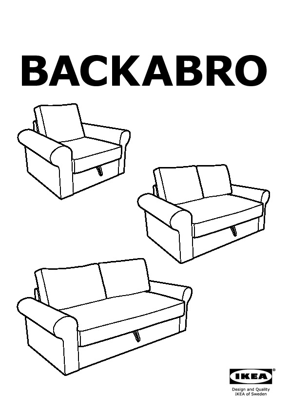 BACKABRO two-seat sofa-bed frame