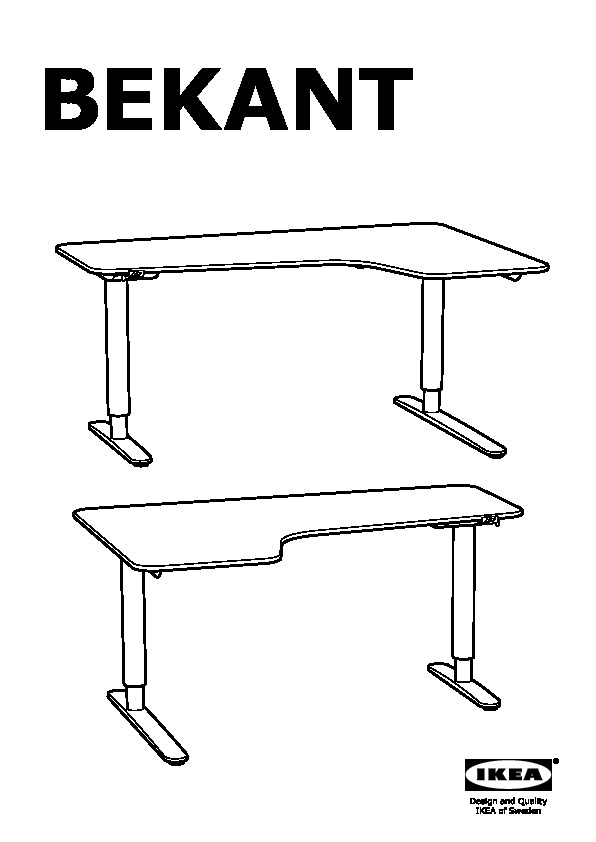 BEKANT base regolabile tavolo angolare, el