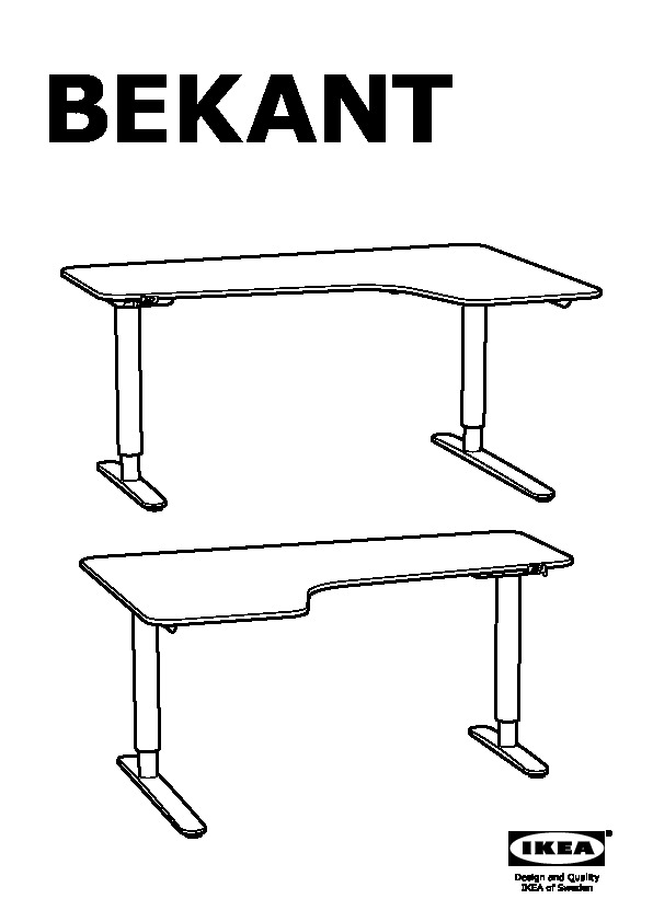 BEKANT sit/stand underframe/corner table