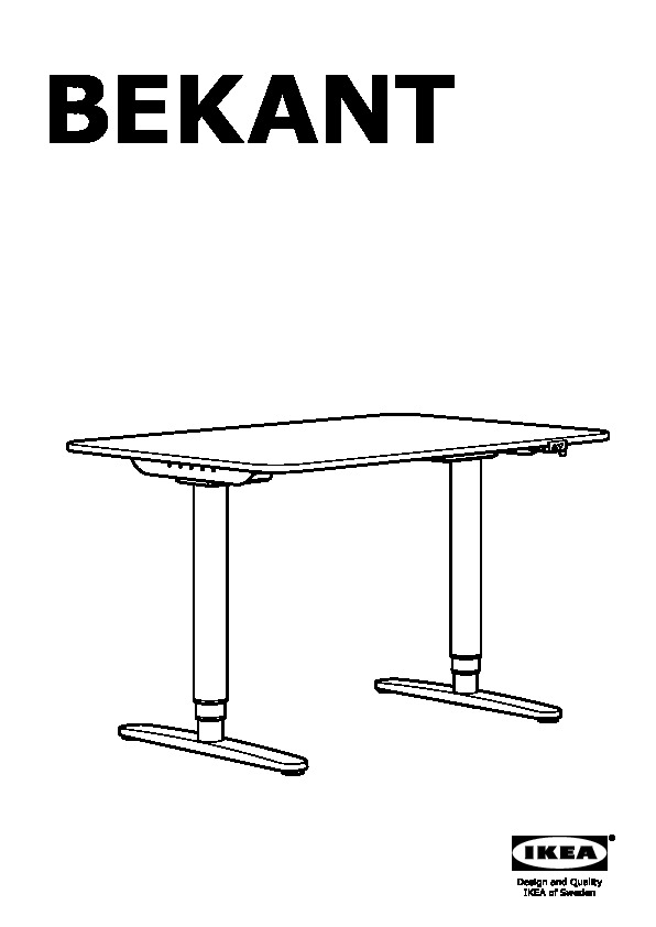 BEKANT sit/stand underframe for table top