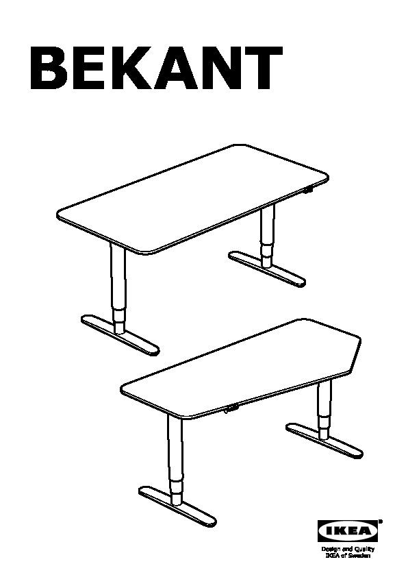 Bekant 5 Sided Desk Sit Stand Black, Ikea Bekant Sit Stand Desk Instructions