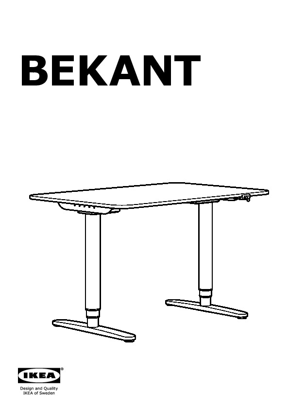 BEKANT underframe sit/stand f table tp, el