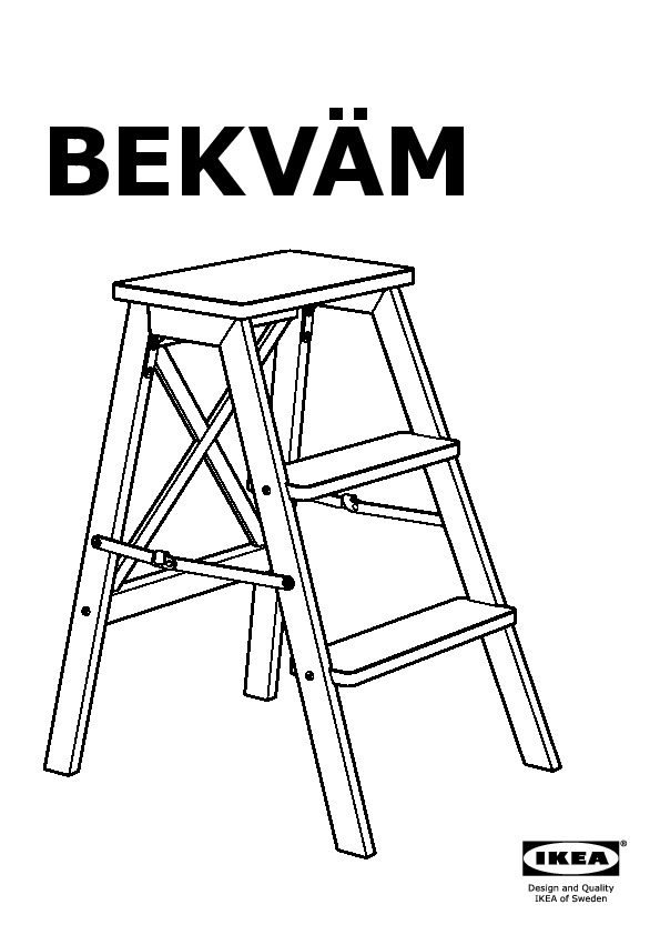 BEKVÄM Escabeau, 3 marches, hêtre, 63 cm (243/4) - IKEA CA
