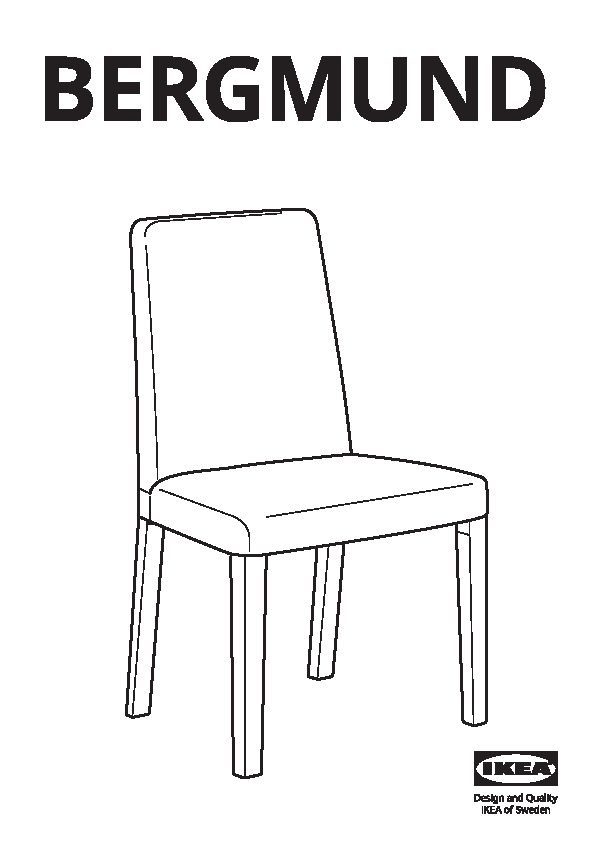BERGMUND chair cover, Kvillsfors dark blue/blue - IKEA
