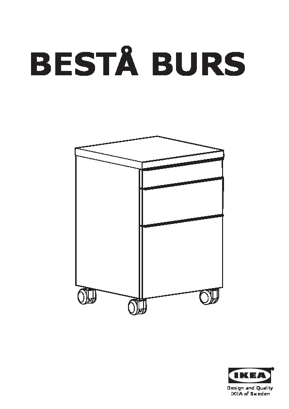 BESTÅ BURS Drawer unit on casters