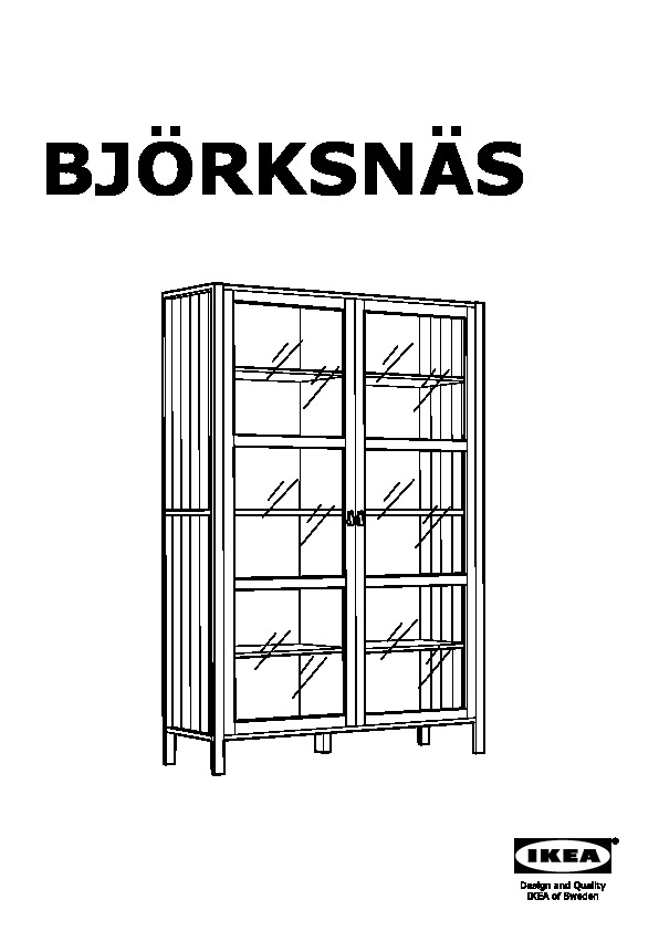 BJÖRKSNÄS Glass-door cabinet with 2 doors