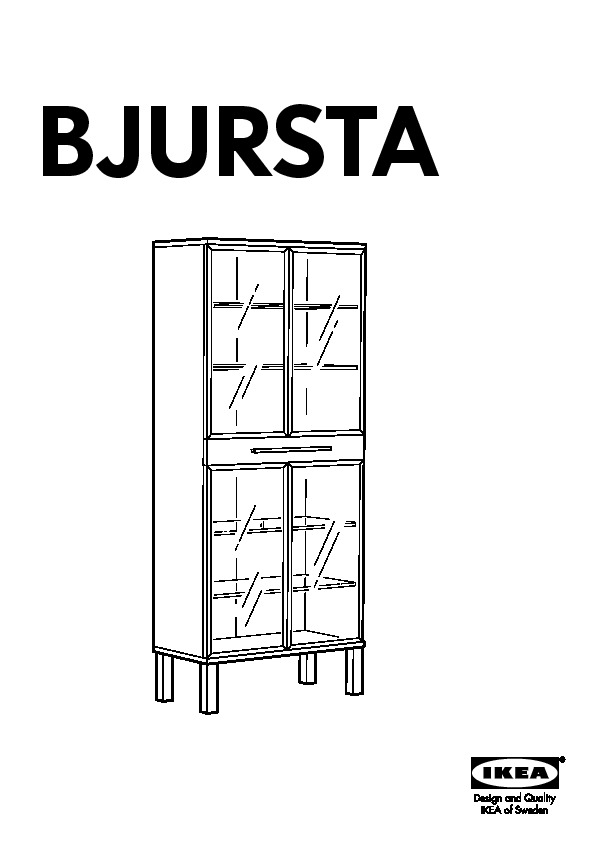 Bjursta Glass Door Cabinet Birch Veneer Ikea United States