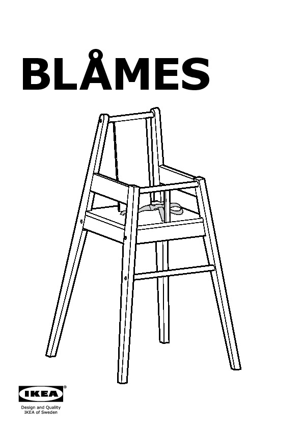 BLÅMES Structure chaise haute+tablette