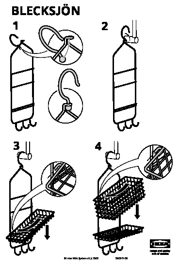 BLECKSJÖN Porte-savon pr douche , 2 étages, noir, 31x56 cm - IKEA