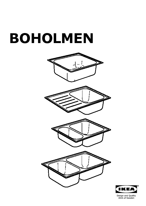 BOHOLMEN double-bowl inset sink