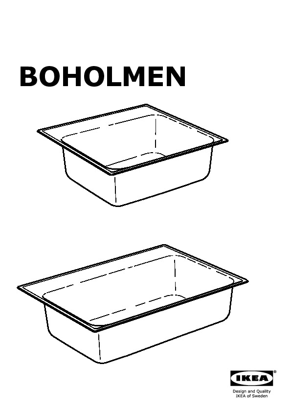 BOHOLMEN single-bowl inset sink