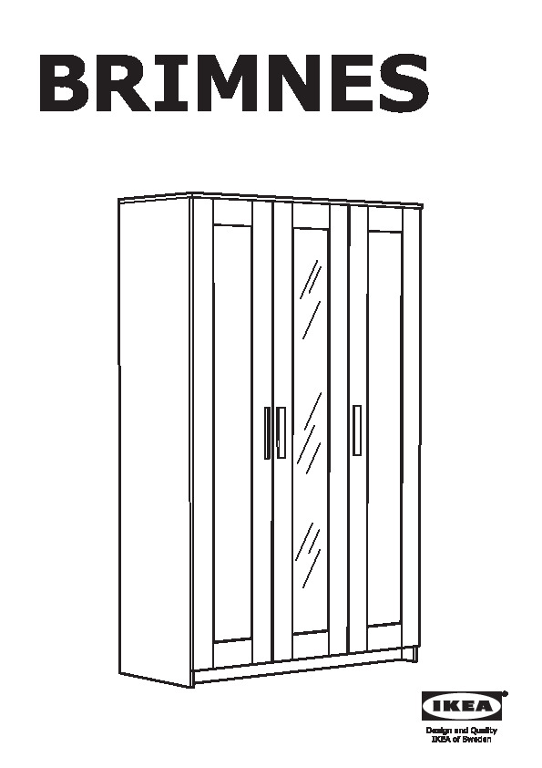 BRIMNES Armoire 3 portes, noir, 117x190 cm - IKEA Belgique