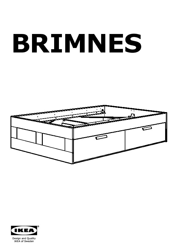 BRIMNES bed frame with storage