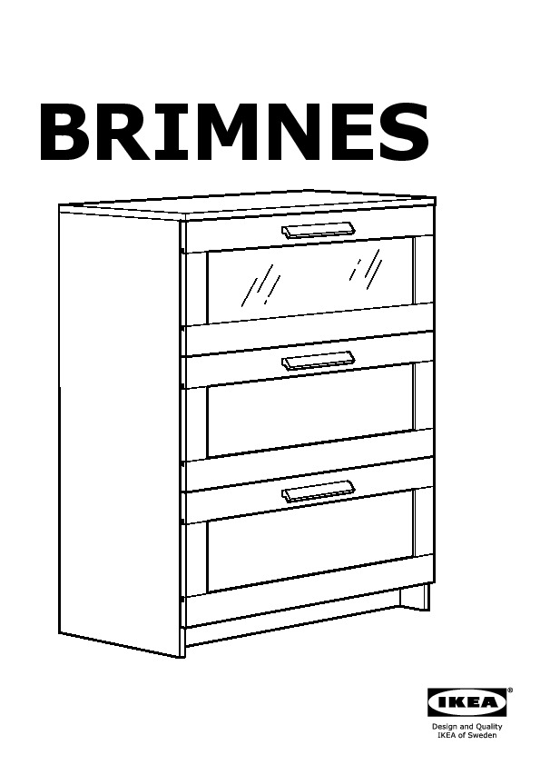 Brimnes 3 Drawer Chest Red Ikeapedia, Ikea Dresser Frosted Glass Drawers