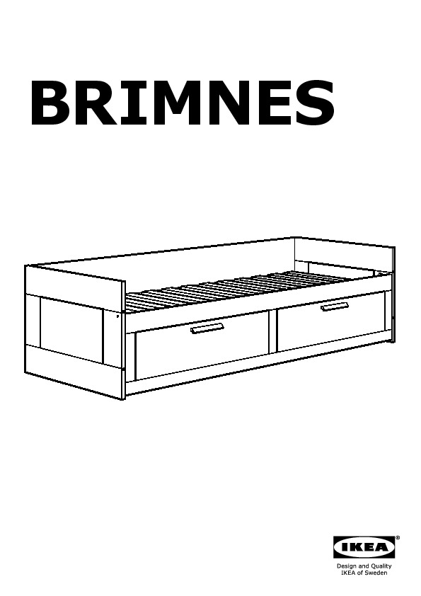 BRIMNES Structure divan avec 2 tiroirs