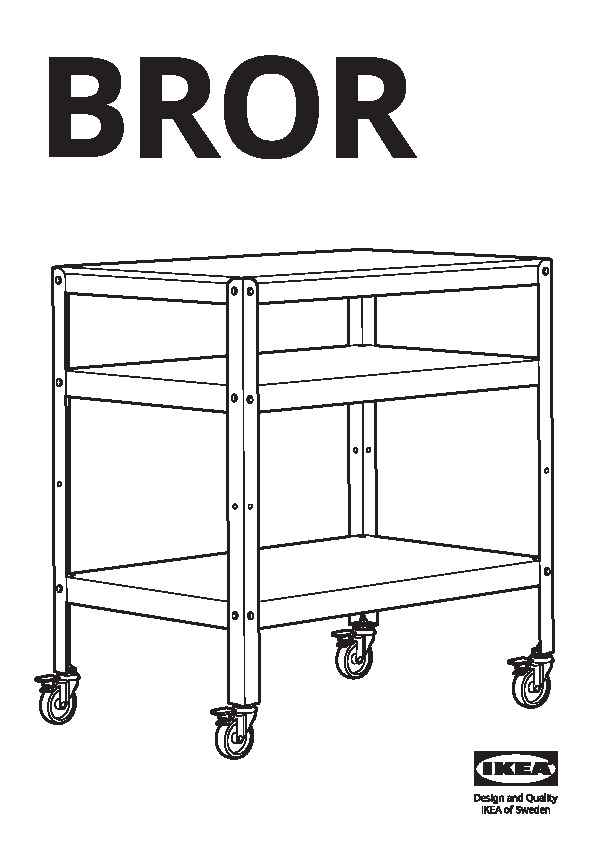 BROR Utility cart, gray-green/pine plywood, 331/2x215/8 - IKEA