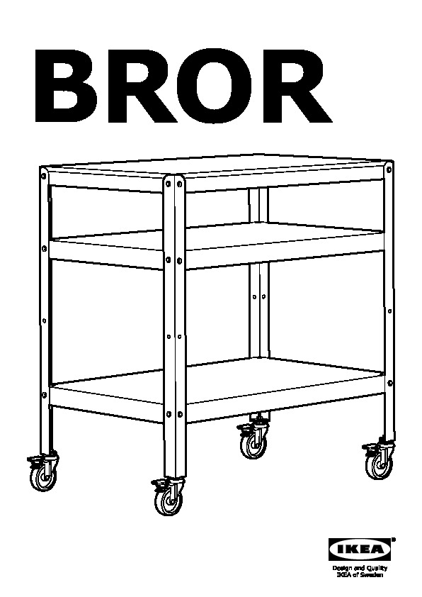 BROR Utility cart, black, pine plywood - IKEA