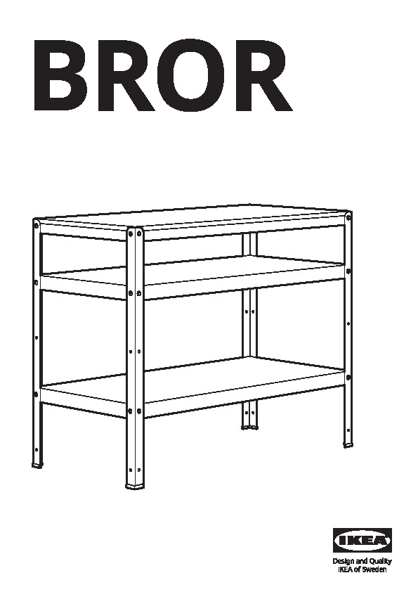 BROR Work bench, black, pine plywood - IKEA