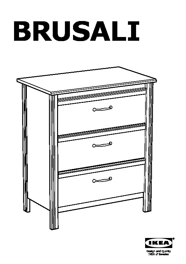 BRUSALI 3-drawer chest
