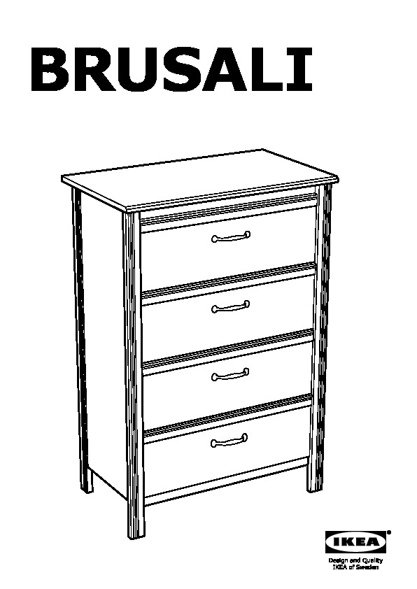 Brusali 4 Drawer Dresser White Ikeapedia, 4 Drawer Dresser White Ikea