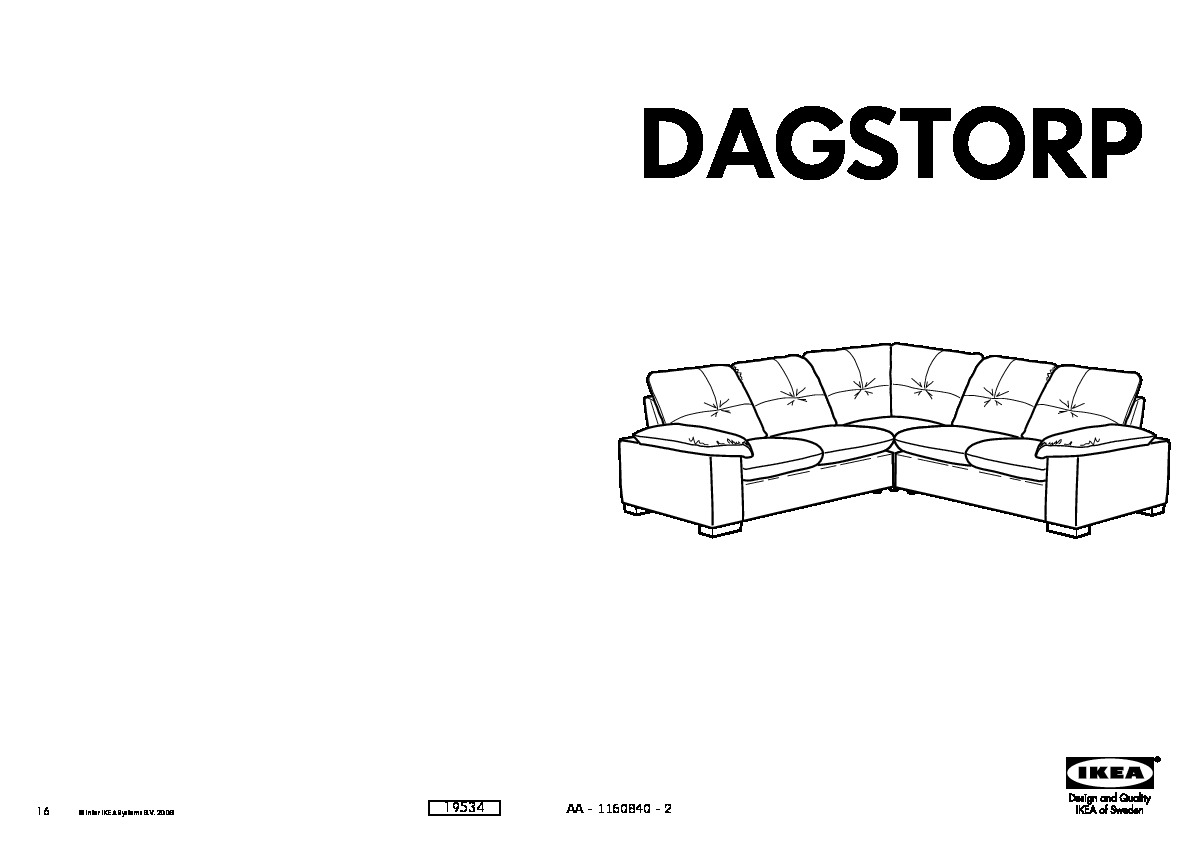 DAGSTORP Corner sofa 2+2