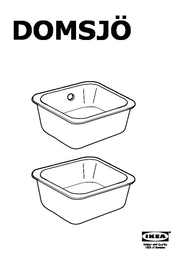 DOMSJÖ single bowl top mount sink