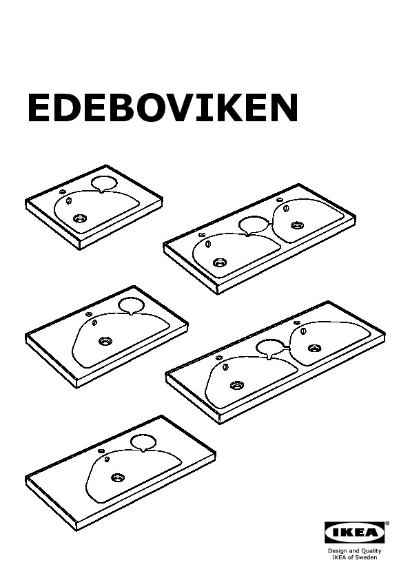 EDEBOVIKEN Sink, 2 bowls