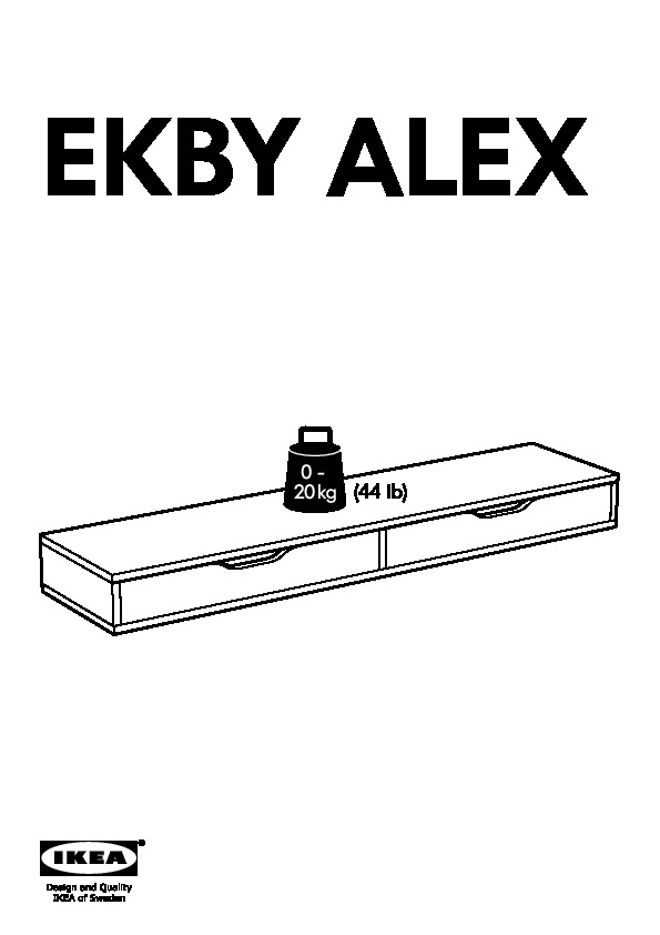 EKBY ALEX Shelf with drawers