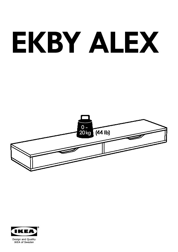 EKBY ALEX shelf with drawers