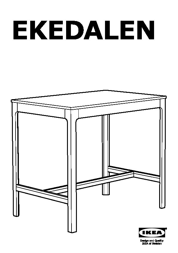 Ekedalen Bar Table And 4 Stools, Ikea Ekedalen Bar Stool With Backrest