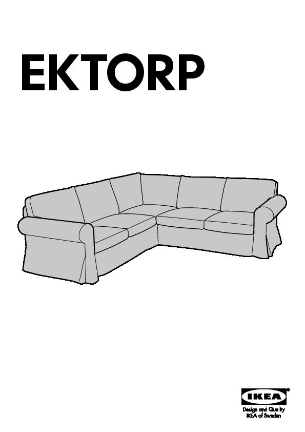 Part of IKEA EKTORP Corner sofa 2+2 Cover Blekinge White Slipcover of 500.475.90 