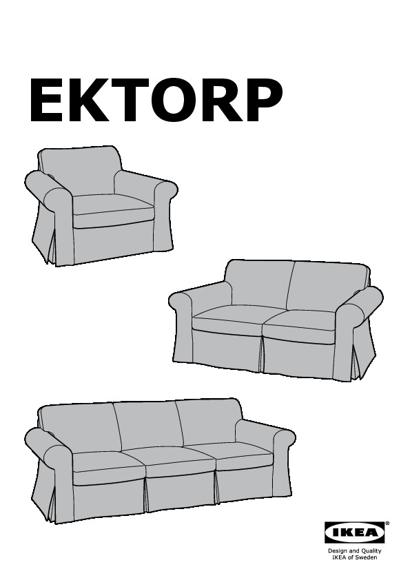EKTORP Cover three-seat sofa