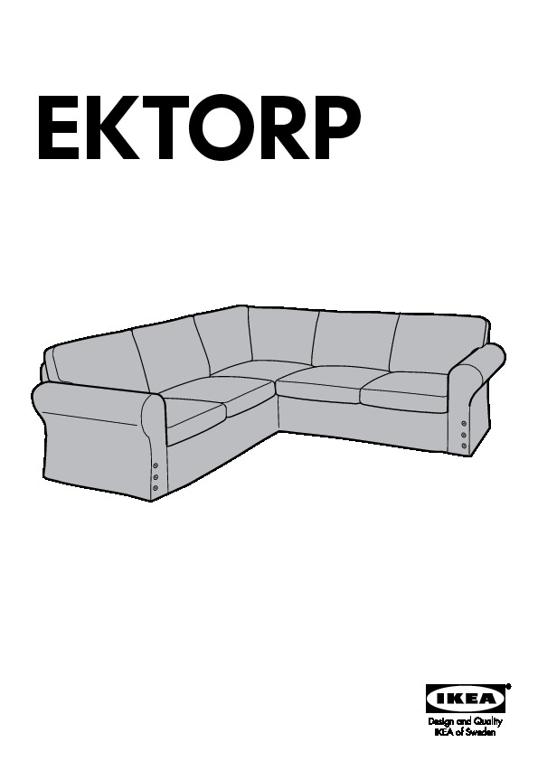 EKTORP Housse canapé d'angle 2+2