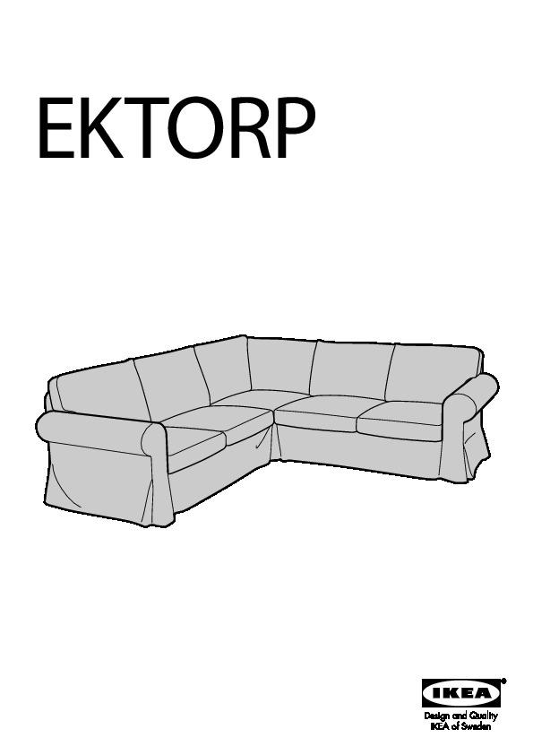 EKTORP Housse canapé d'angle 2+2