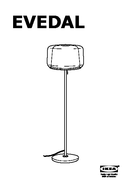 EVEDAL Floor lamp with LED bulb