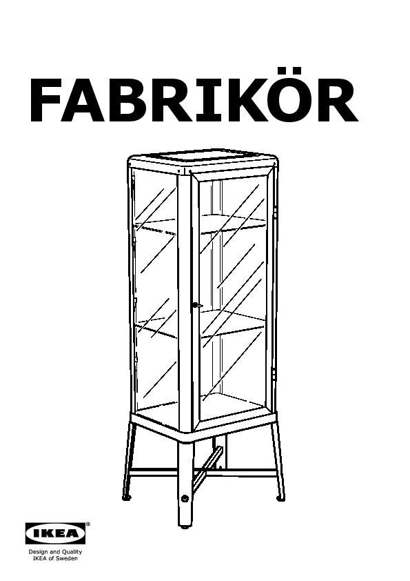FABRIKÖR Glass-door cabinet