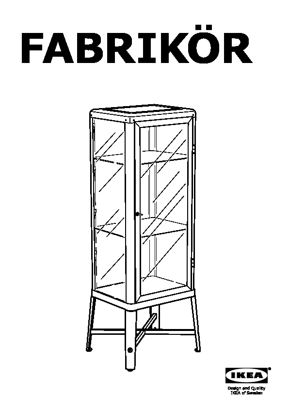 FABRIKÖR Glass-door cabinet