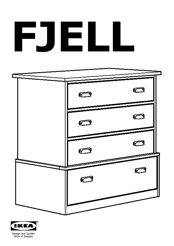 FJELL Chest of 4 drawers