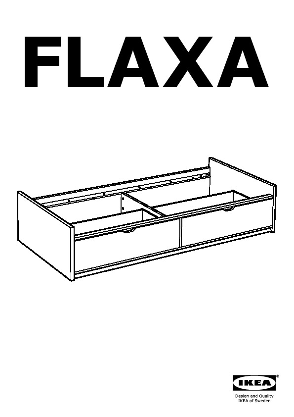 FLAXA bed frame with storage