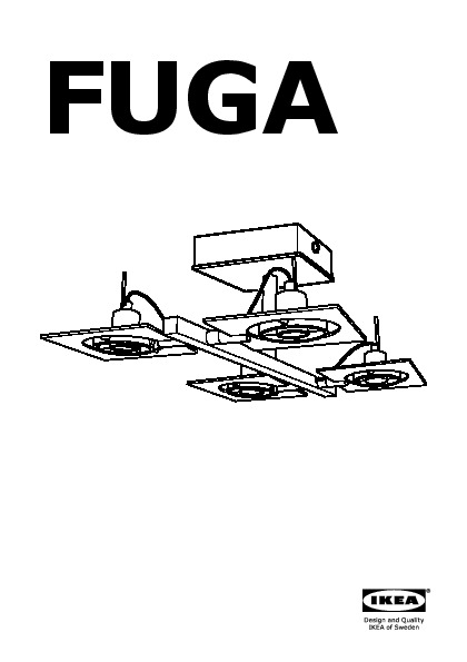 FUGA Ceiling spotlight with 4 spots