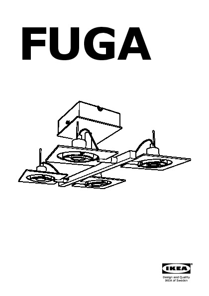 FUGA Plafonnier 4 spots