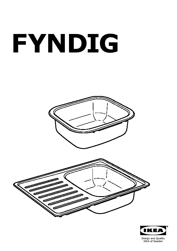 FYNDIG 1 bowl inset sink with drainer