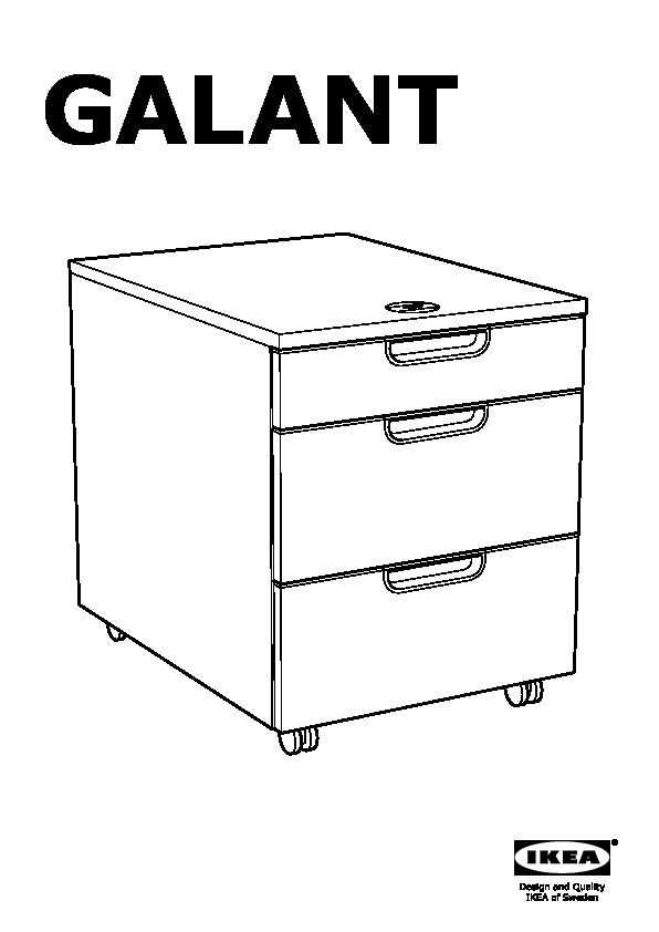 Galant Drawer Unit On Casters White, Galant File Cabinet Lock Instructions