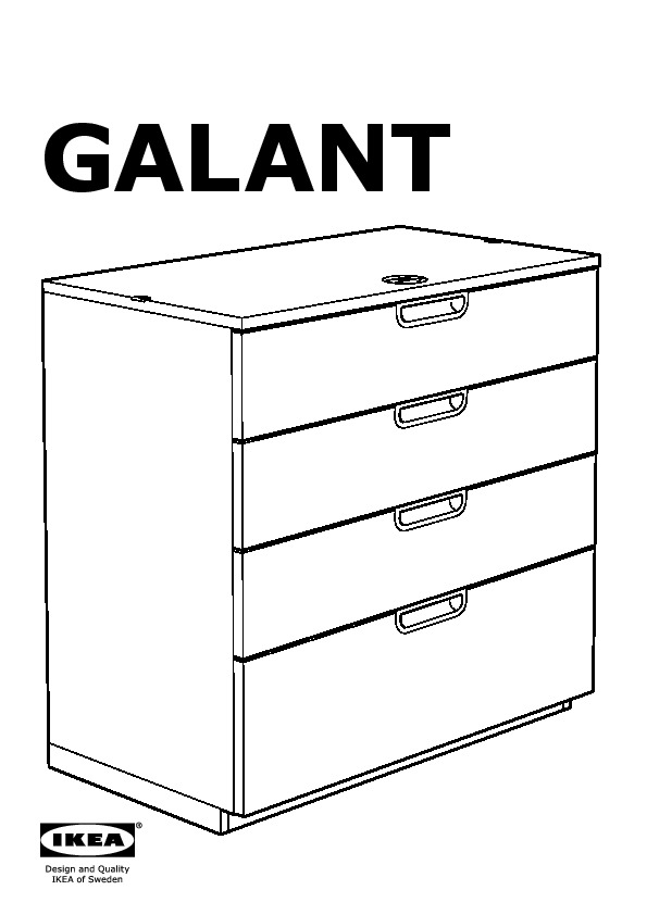 GALANT Drawer unit with drop-file storage