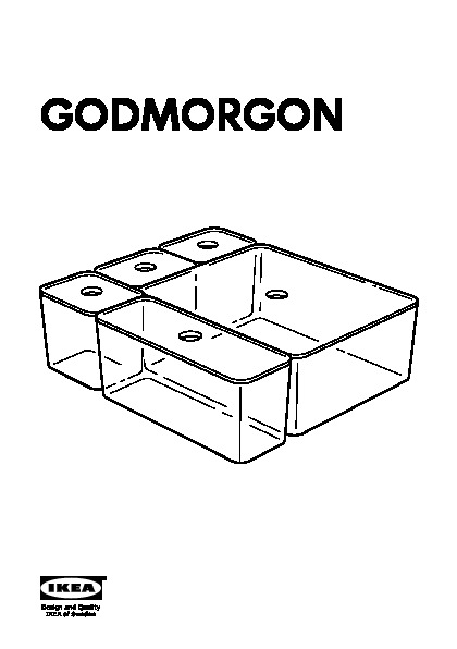 GODMORGON Box with lid, set of 5