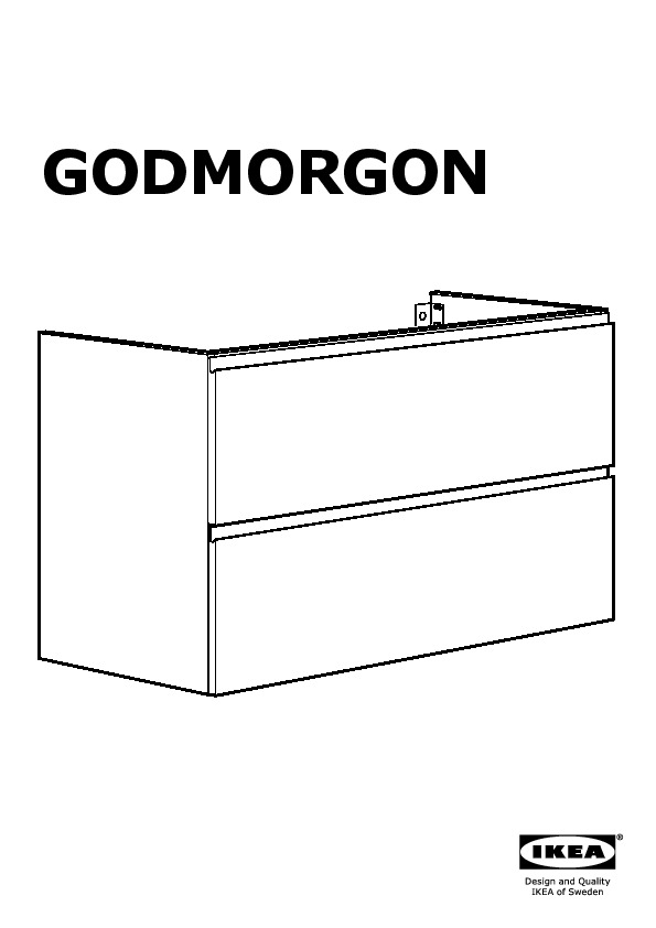 GODMORGON Mobile per lavabo con 2 cassetti