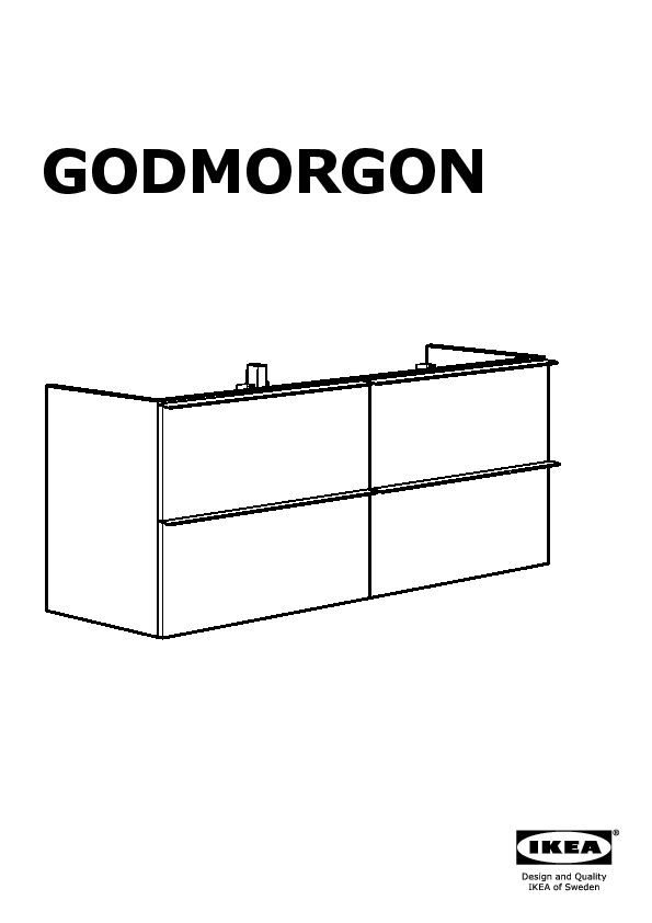 GODMORGON Mobile per lavabo con 4 cassetti