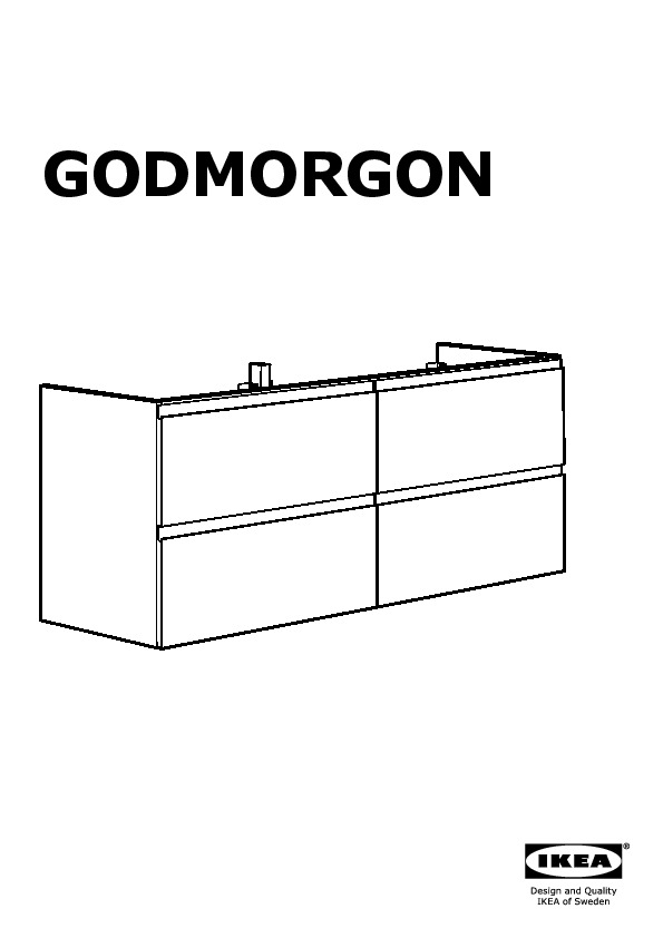 GODMORGON Mobile per lavabo con 4 cassetti