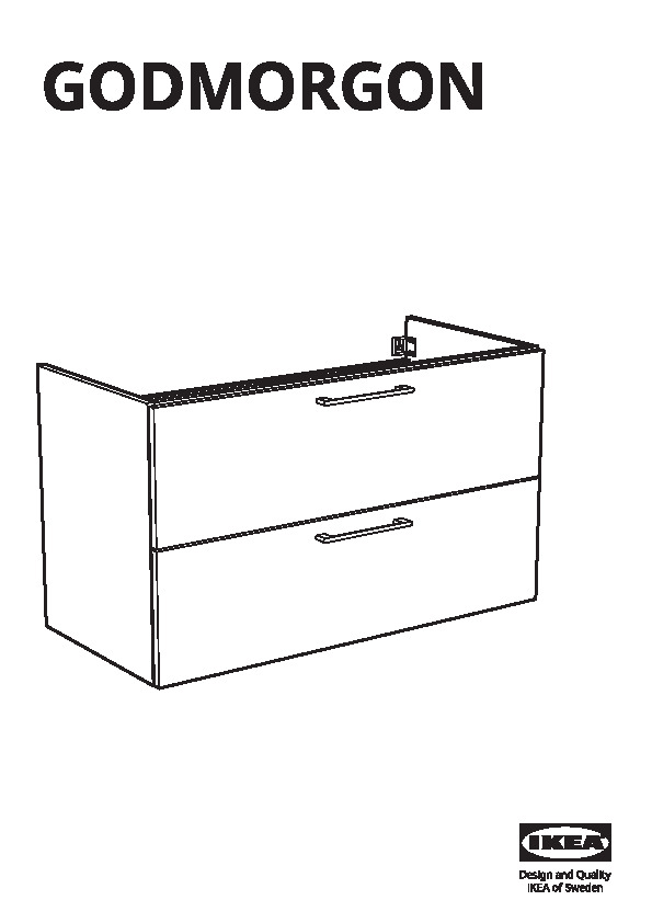 GODMORGON / ODENSVIK Sink cabinet with 2 drawers, brown stained