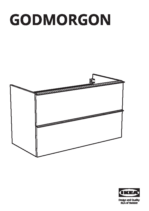 GODMORGON Sink cabinet with 2 drawers